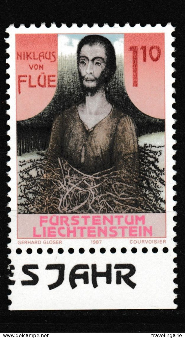 Liechtenstein 1987 500th Anniversary Of Nicholas Of Flue  With Bottom Selvage  ** MNH - Cristianismo