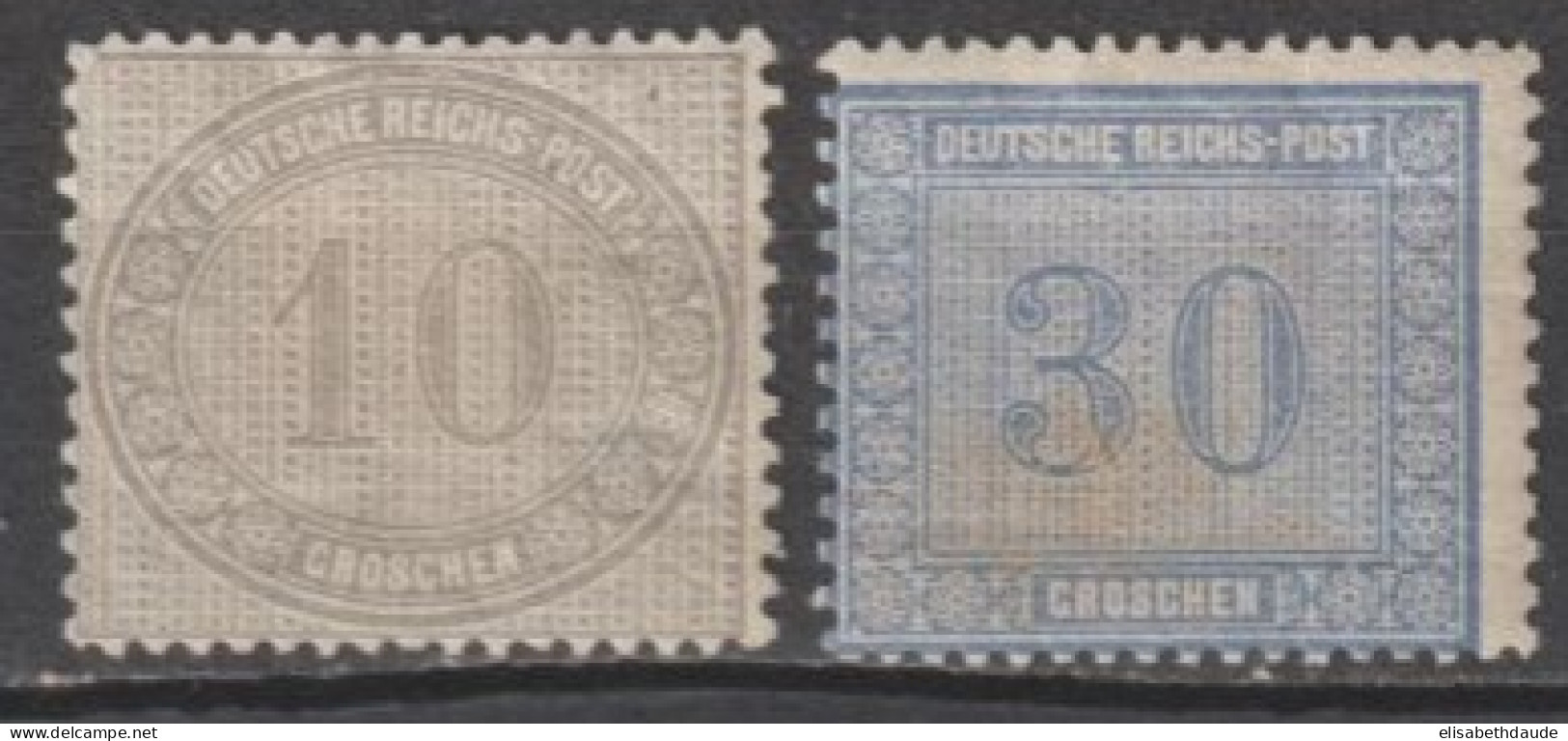 REICH - 1872 - YVERT N° 26/27 * MH (TRES LEGER DEFAUT) - COTE = 175 EUR. - - Ongebruikt