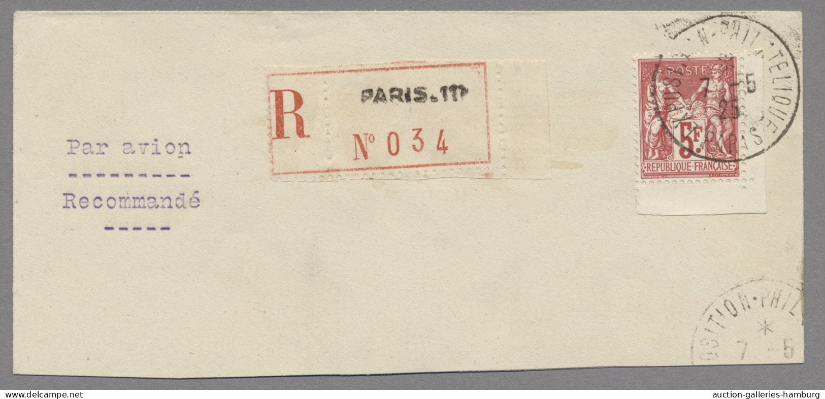 France: 1925, Internationale Briefmarkenausstellung Paris, Blockmarke Allegorie - Neufs