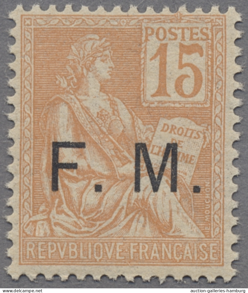 France - Field Post: 1901-1906, Drei Der Ersten Vier Militärpostmarken, Jeweils - Timbres De Franchise Militaire