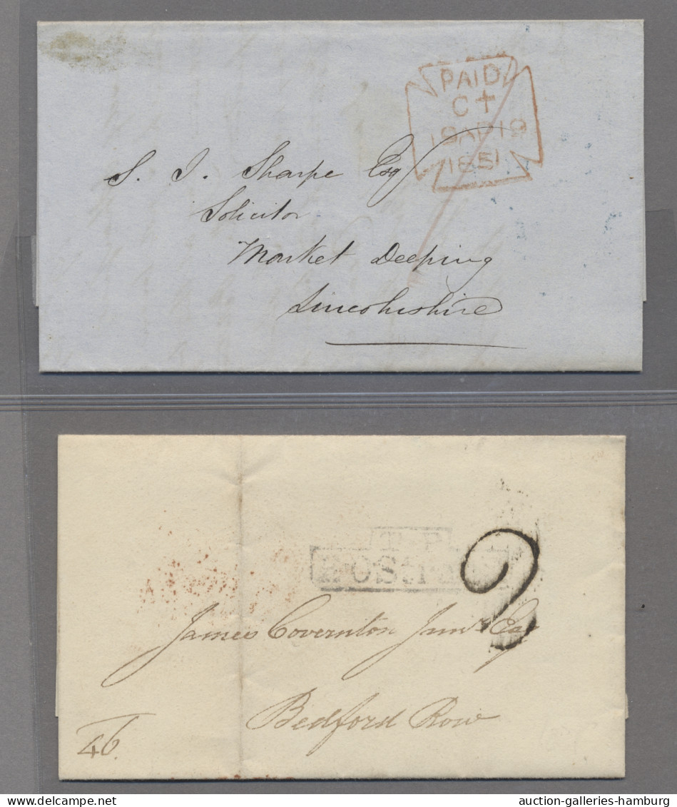 Great Britain -  Pre Adhesives  / Stampless Covers: 1830-1858, Kleine Partie Aus - ...-1840 Precursores