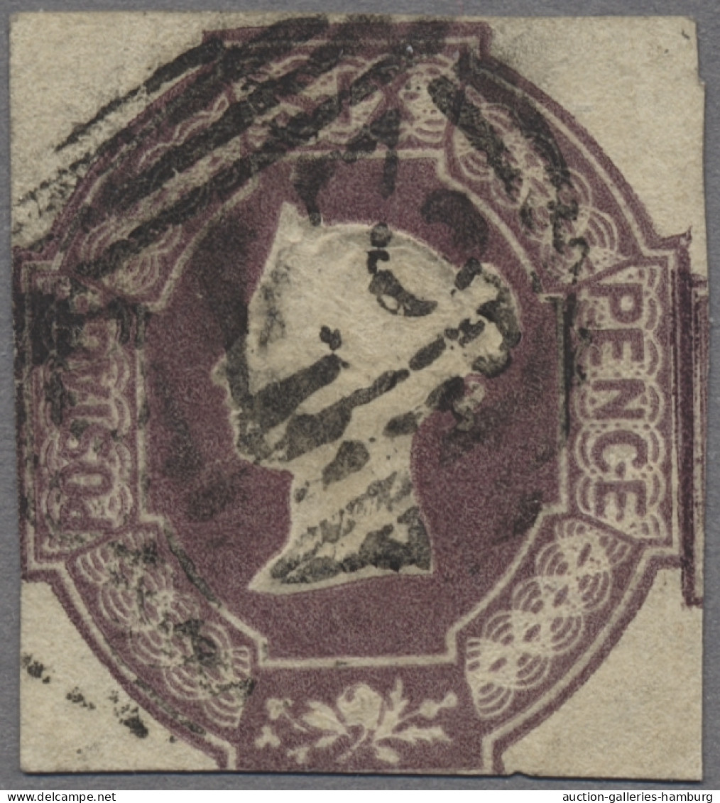 Great Britain: 1847, 6d Mauve Embossed, Two Copies With Margins Clear To Just In - Oblitérés