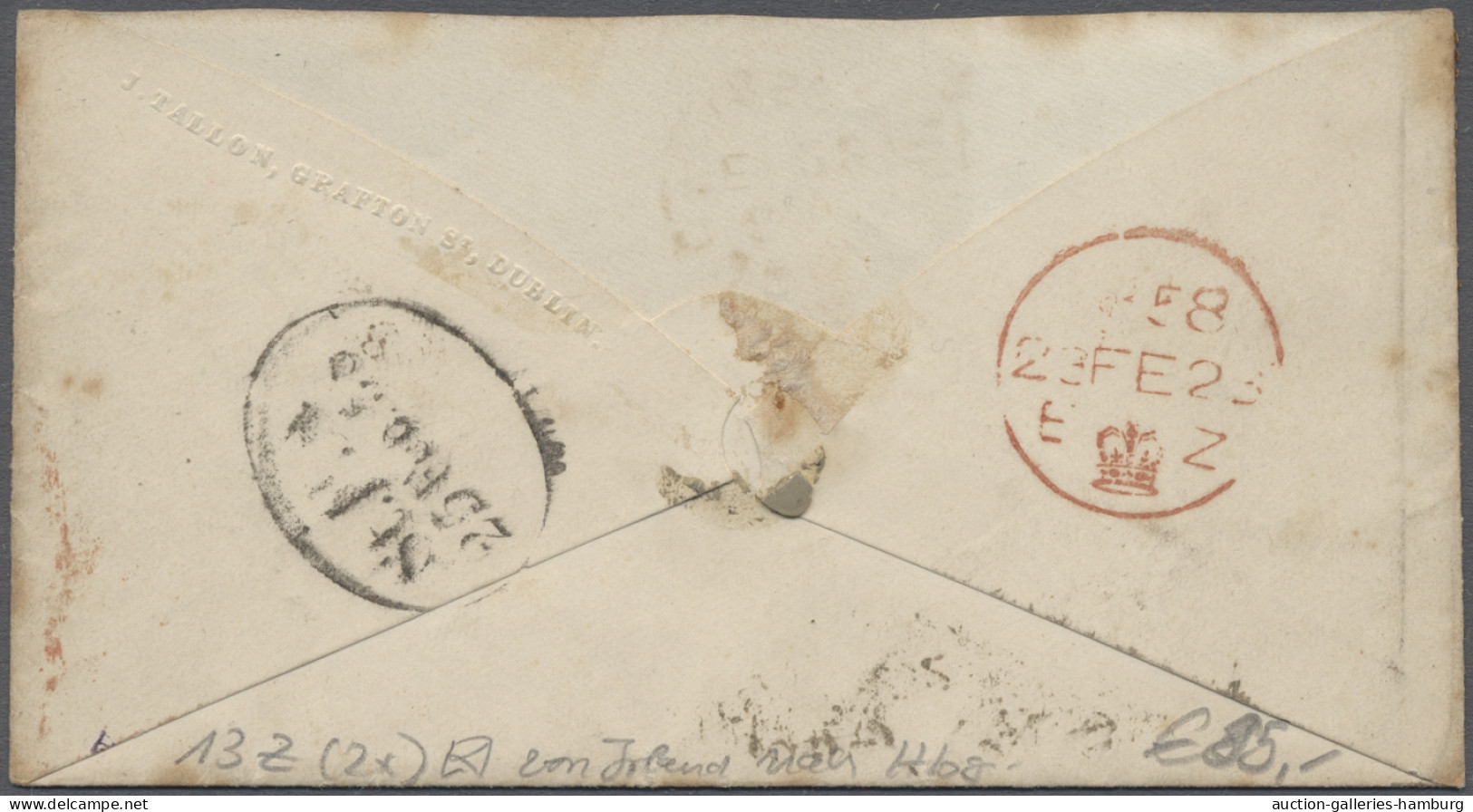 Great Britain: 1858-1869, Sechs Gute Auslandsbriefe, Im Einzelnen: Mi.-Nr. 13 Z - Cartas & Documentos