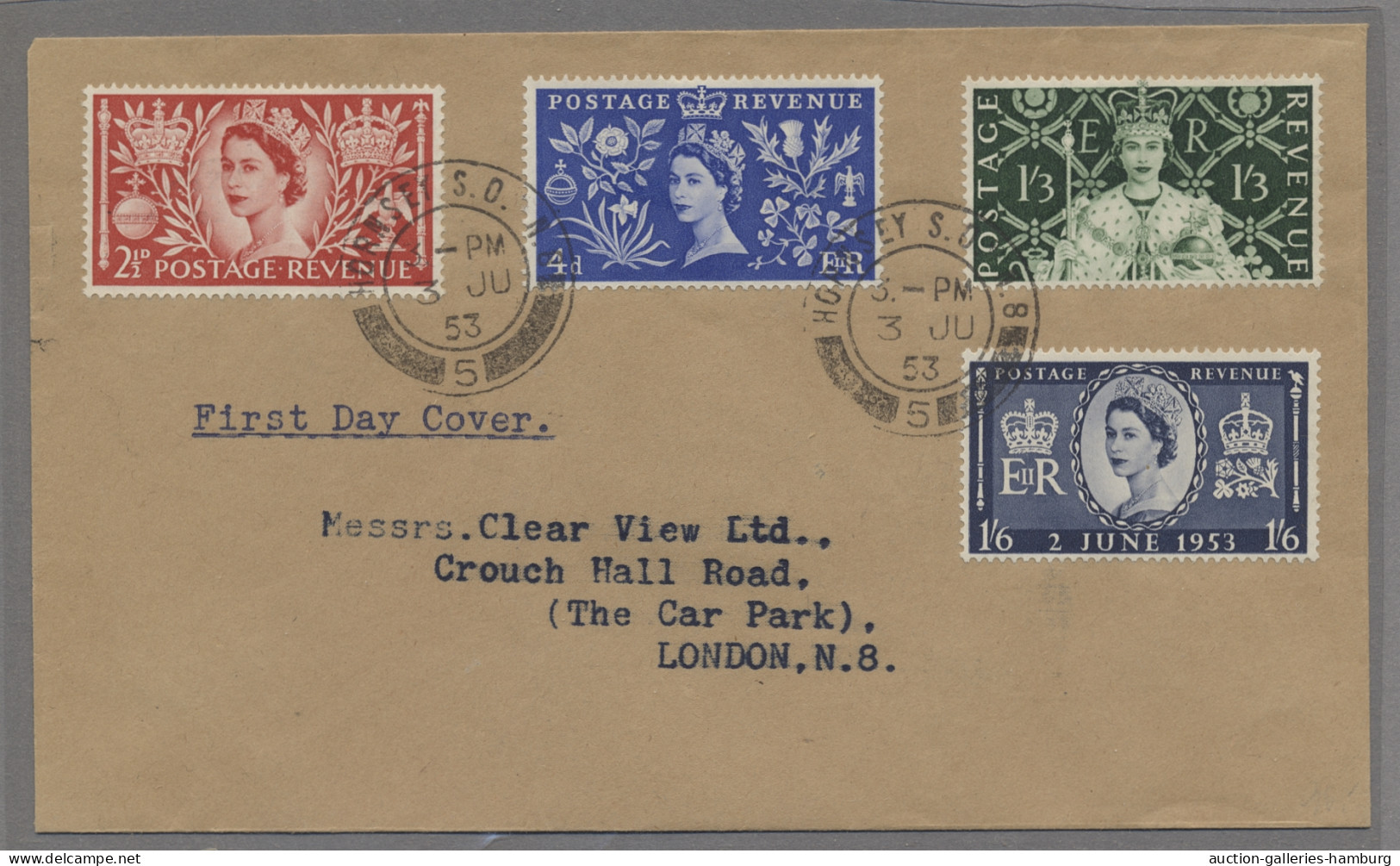 Great Britain - specialities: 1893-1953, kleine Partie von 13 Belegen mit Bezug