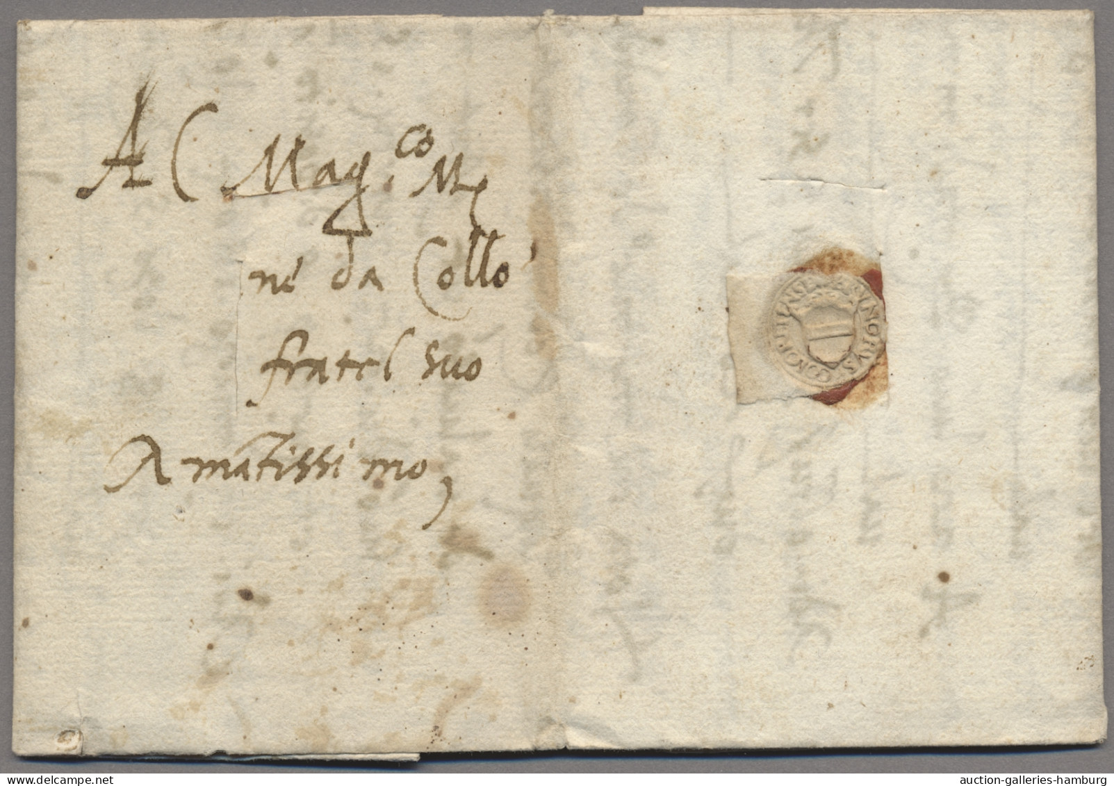 Italy -  Pre Adhesives  / Stampless Covers: 1504, EL With Sender`s Paper Seal BR - 1. ...-1850 Prefilatelia