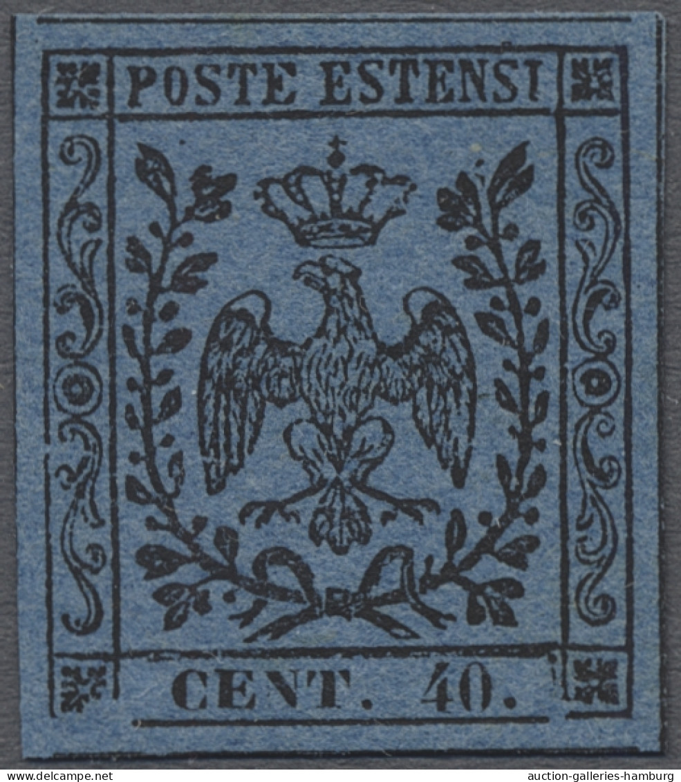 Old Italian States: Modena: 1852, Michel Nrn.1Ia, 1Ib, 2I, 5I, 6I, Hinged, Luxus - Modène