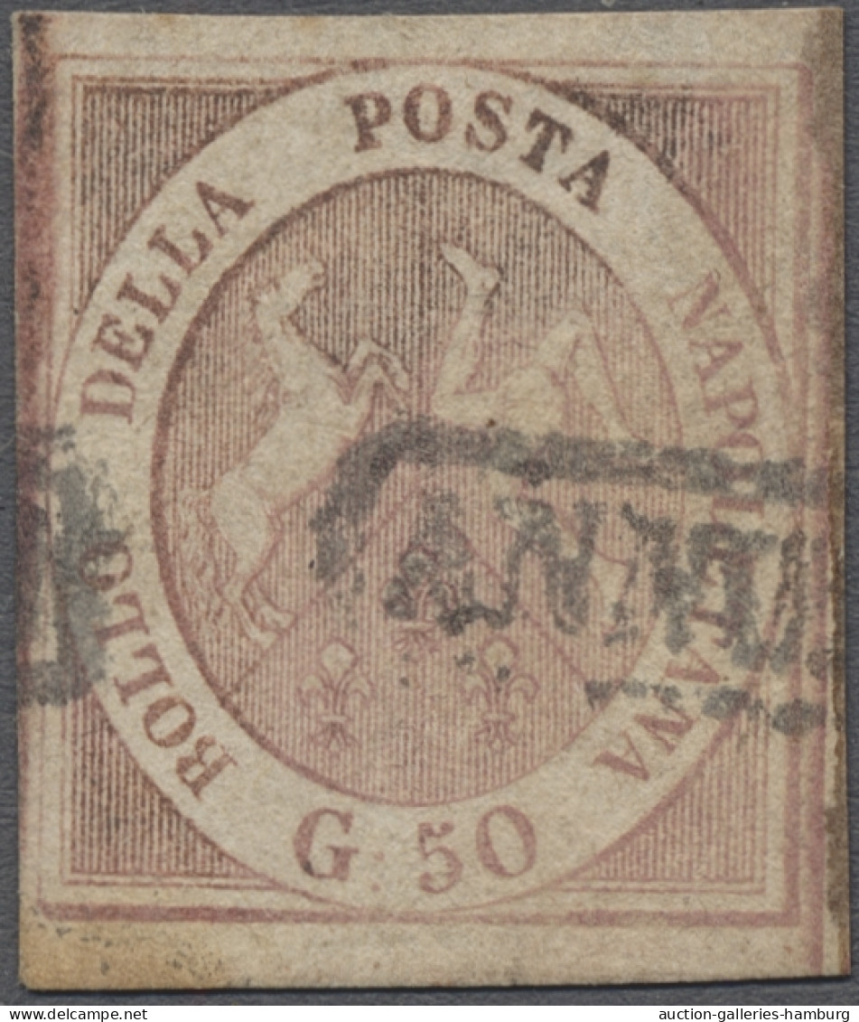 Italian States - Naples: 1858, Mi.No. 7, "50 Grana", Used In Very Fine Quality, - Nápoles