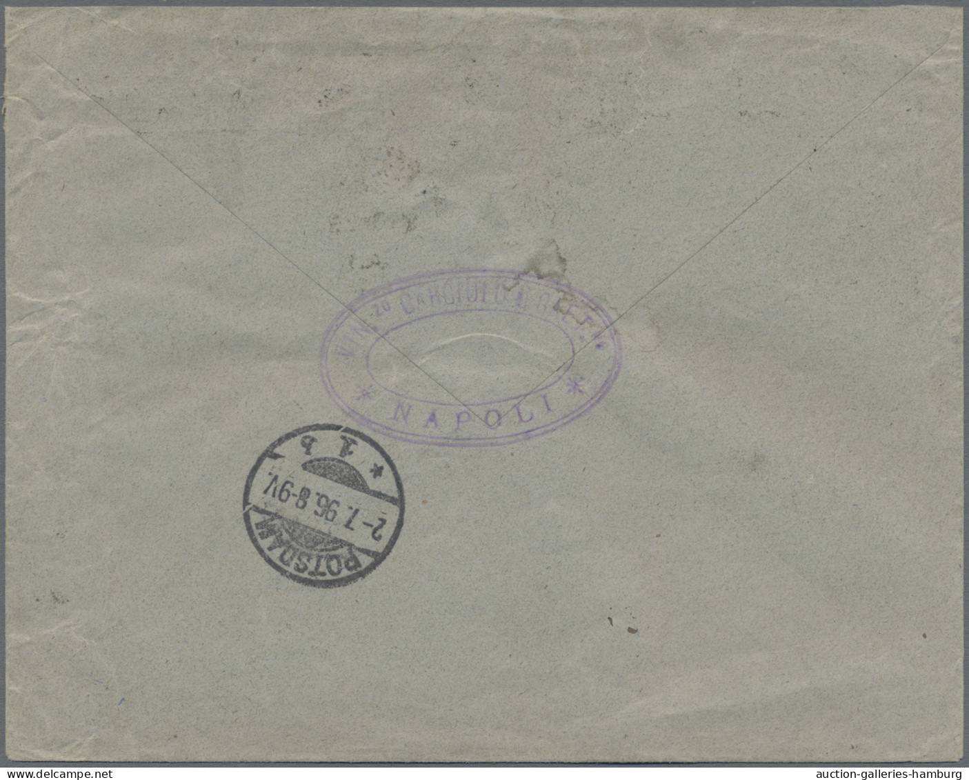 Italy: 1896, Umberto, 25 C., Three Items, Multiple Franking On Registered Cover - Marcofilía