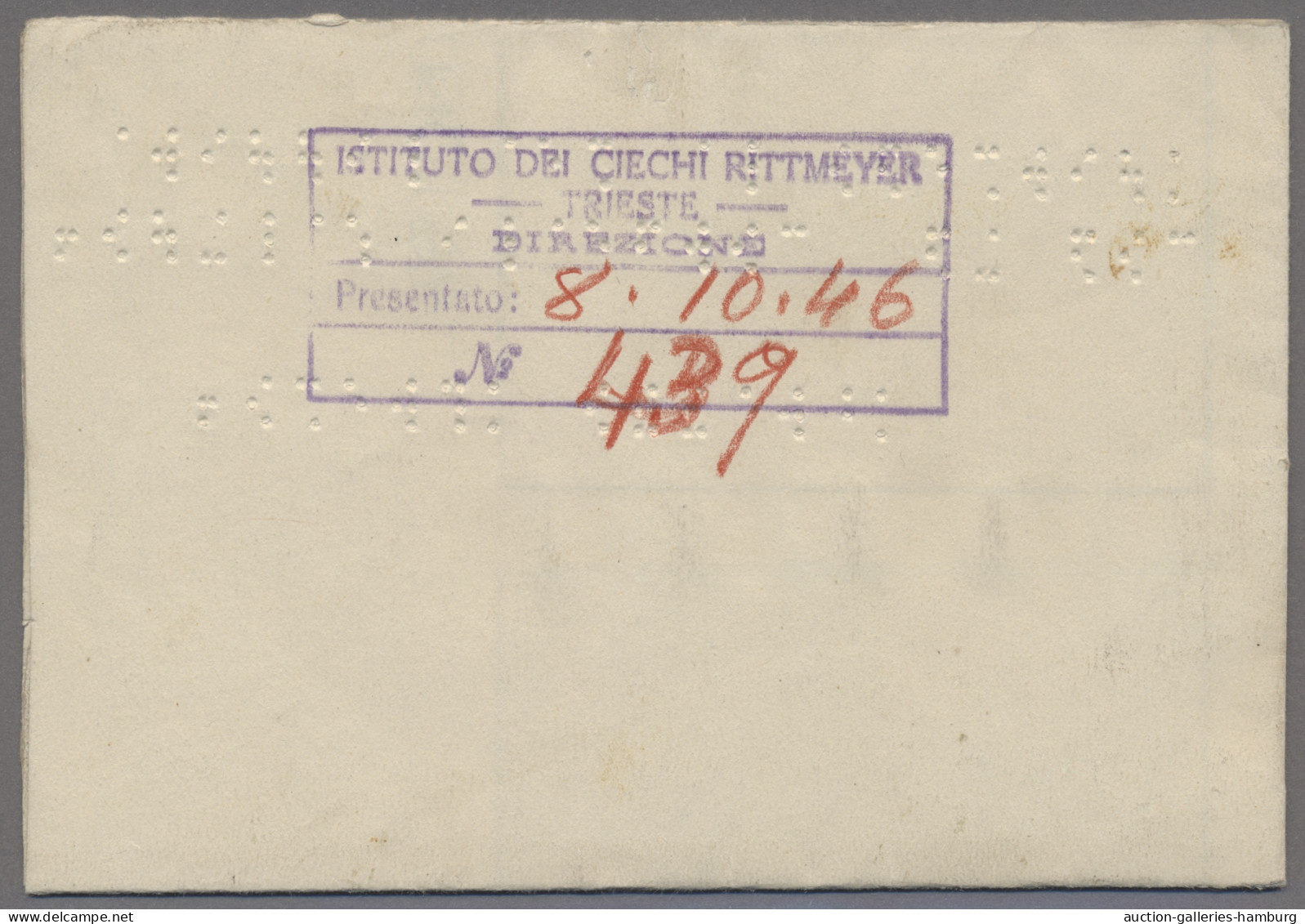 Italy: 1946, 1 Lire Als Seltene Einzelfrankatur Auf Blindenschrift-Brief, Gutes - 1946-60: Marcofilia