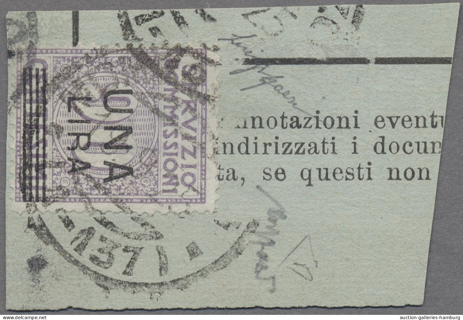 Italy: 1925, Verrechnungsmarke N.11, Used On Piece, Signed Enzo Diena And Caffaz - Fiscales