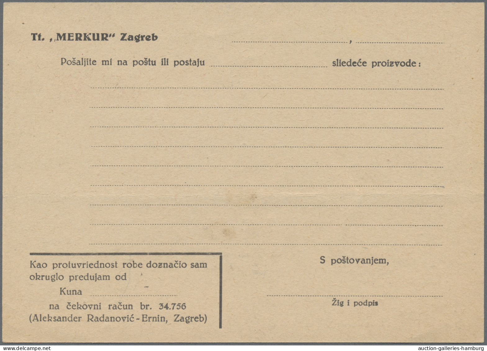Croatia: 1941-1943, GS-Postkarte, 2 Kuna Karminrot, Zwei Ungebrauchte Karten Mit - Croacia