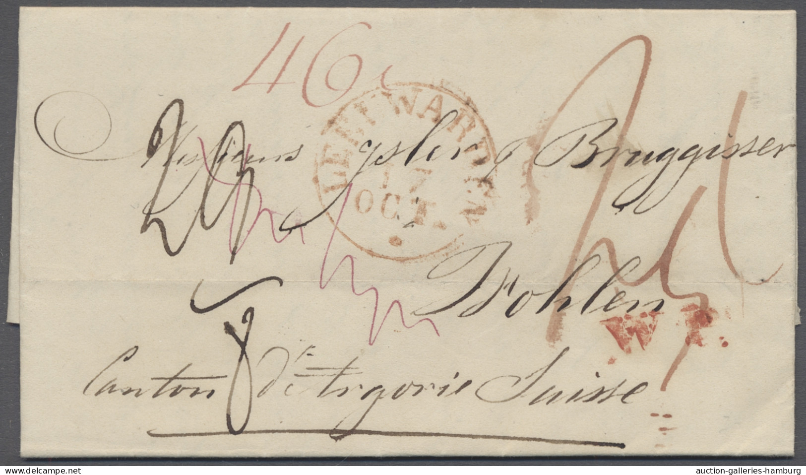 Netherlands -  Pre Adhesives  / Stampless Covers: 1824-46, Nine Entire Letters A - ...-1852 Prephilately