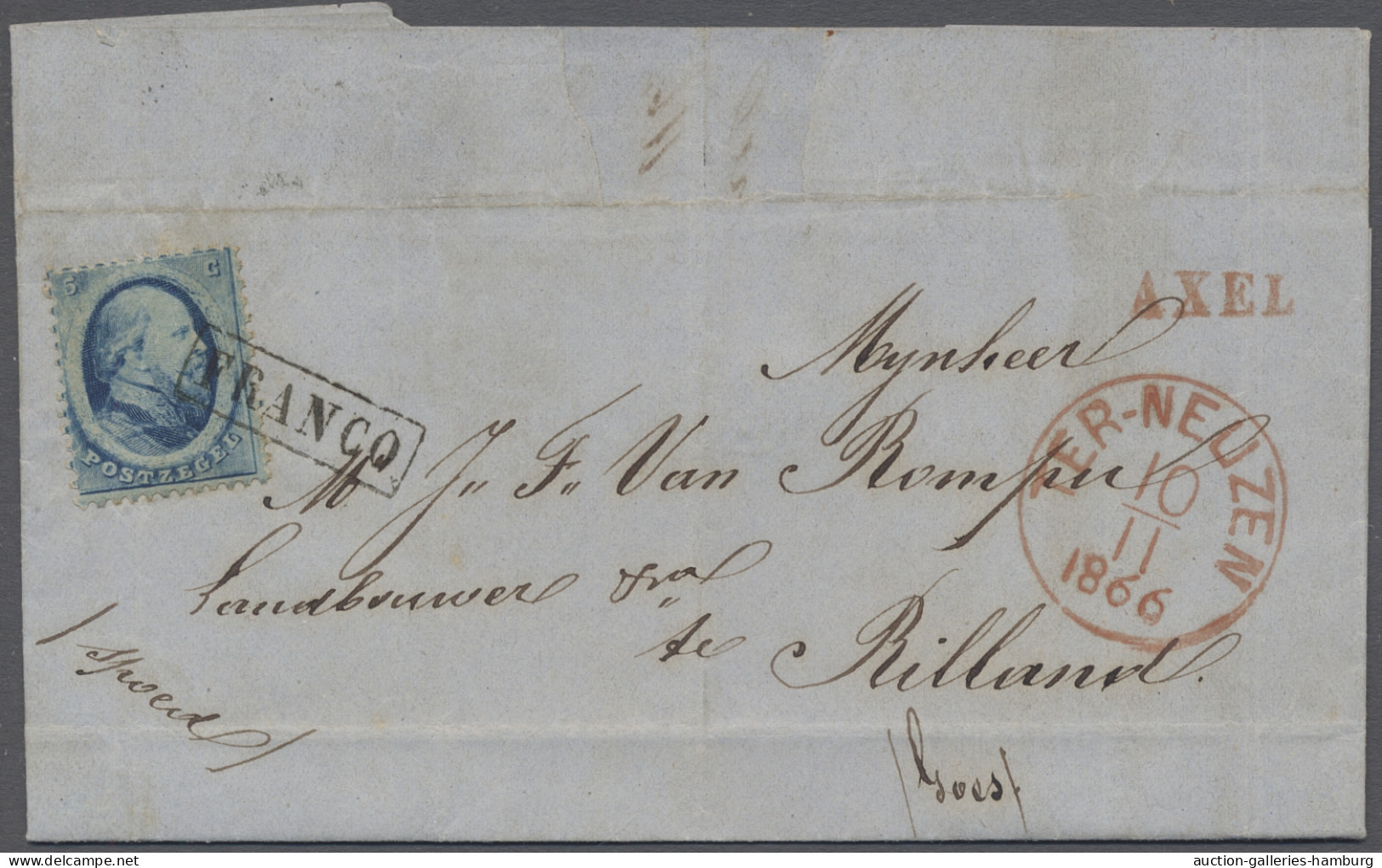 Netherlands: 1865-66, Vier Saubere Briefe Jeweils Mit 5 C. Frankiert, Dabei 1x S - Covers & Documents