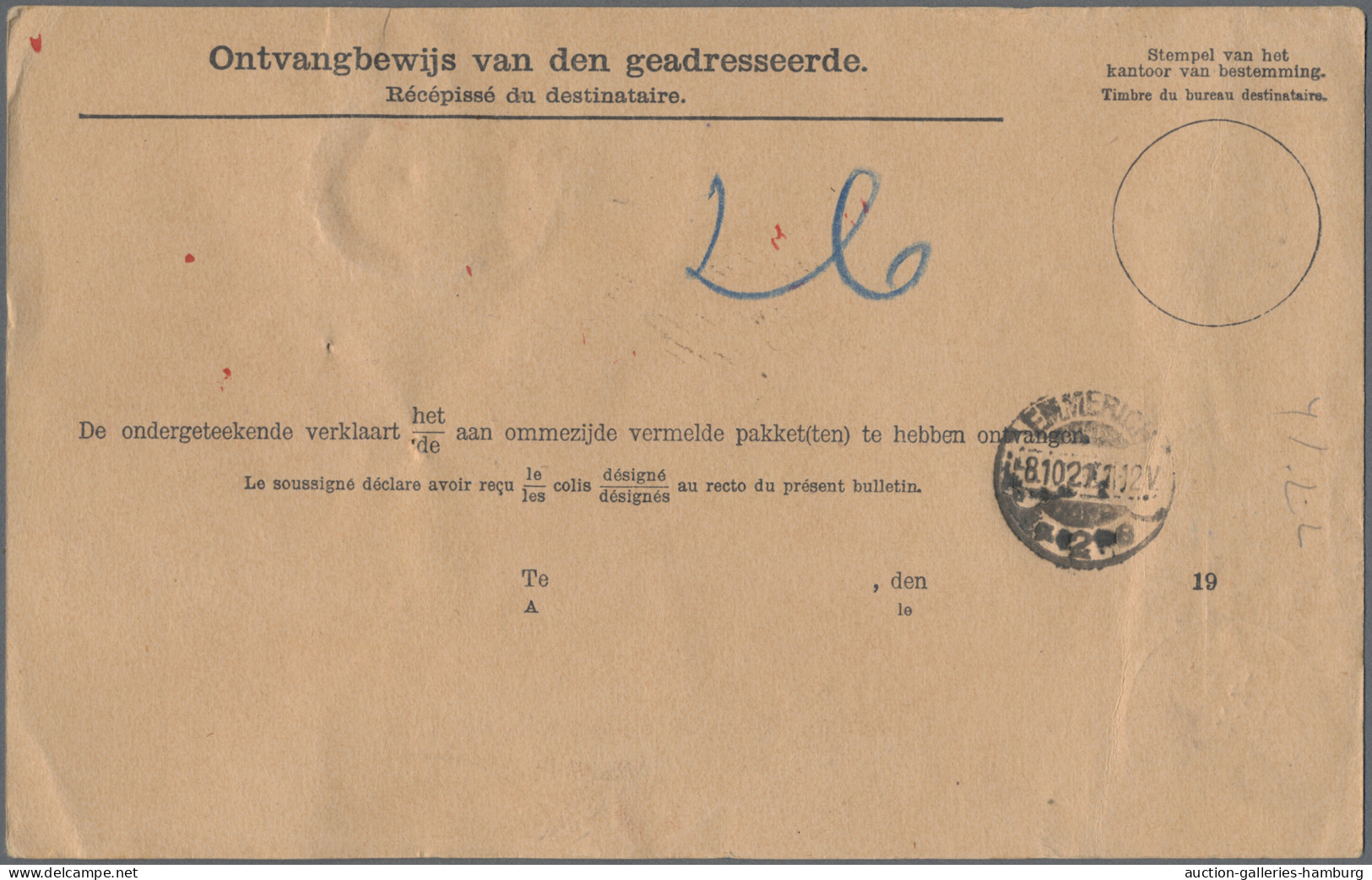 Netherlands: 1921, Wilhelmina, 1 G. Grün Und 50 C. Grau /violett Auf Kompletter - Oblitérés