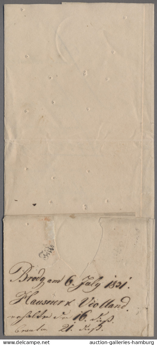 Österreich - Vorphilatelie: 1831, 6.7., Brief Von BRODAY/in GALLIZ. (Ekr-Stpl.) - ...-1850 Prephilately