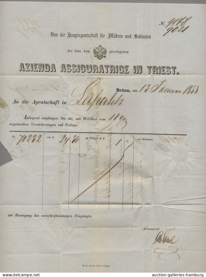 Österreich: 1850, Freimarke 1 Kreuzer Gelb Im Senkrechtem Dreierstreifen, Allsei - Cartas & Documentos