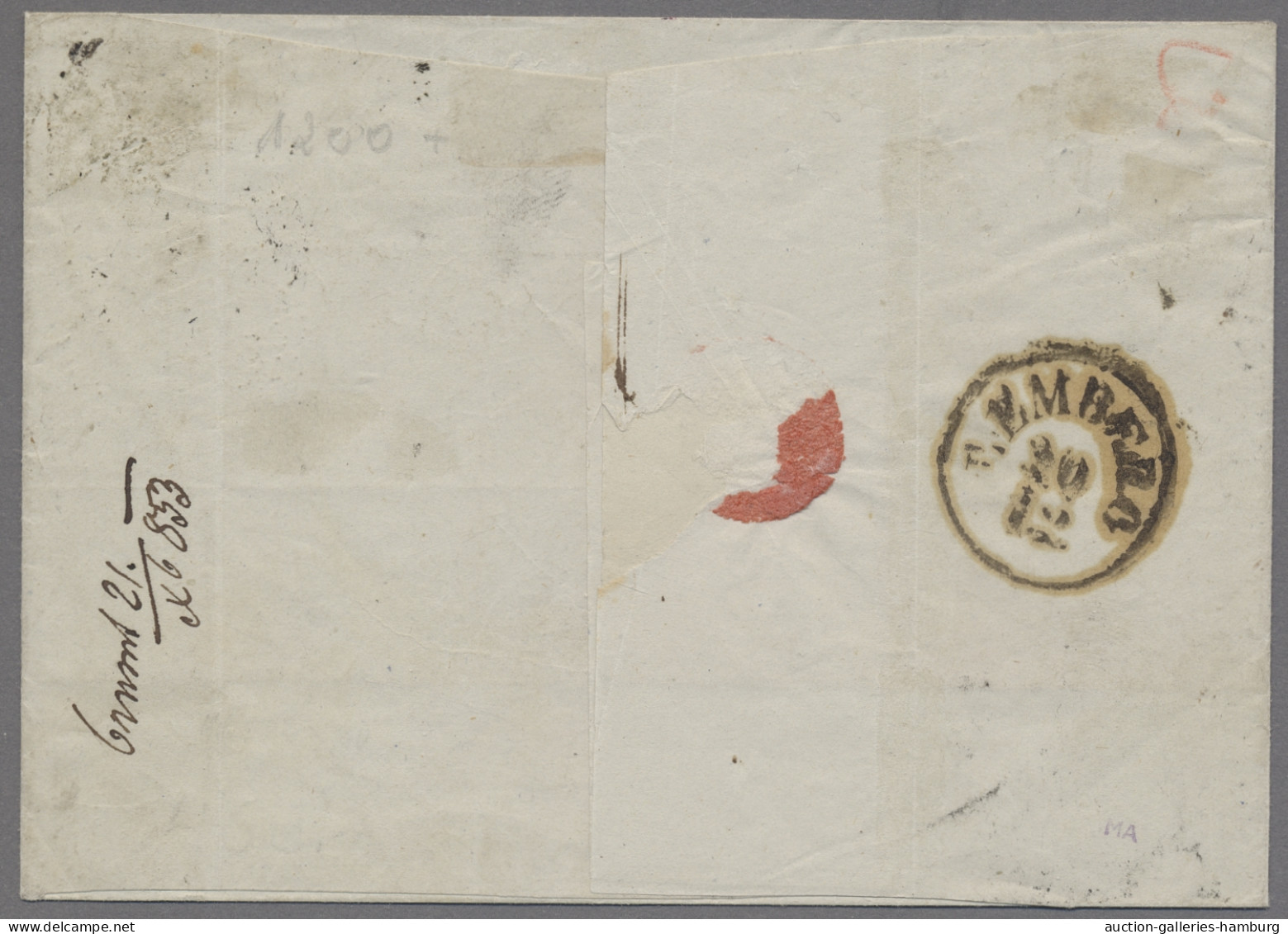 Österreich: 1850, Freimarken 3 Kr. Rot Auf Handpapier In Type IIIa Und 6 Kr. Bra - Cartas & Documentos