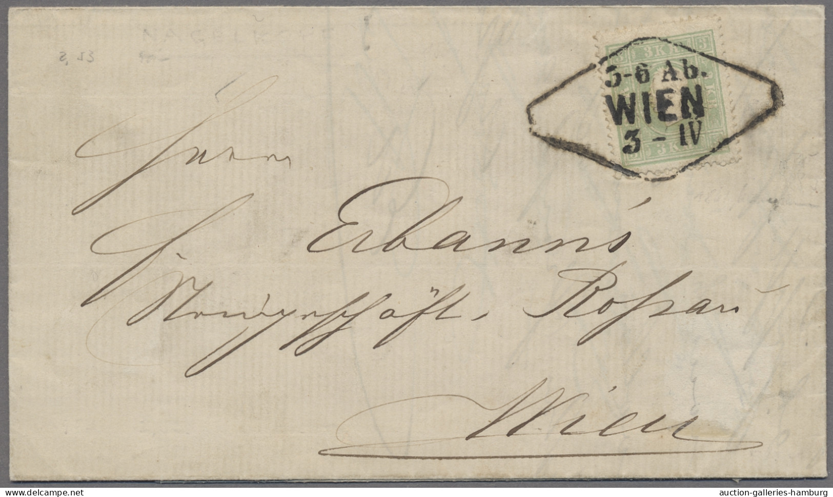 Österreich: 1861, 3 Kr. Grüm Auf Ortsbrief WIEN, Geschrieben In Brünn 2.April, G - Lettres & Documents