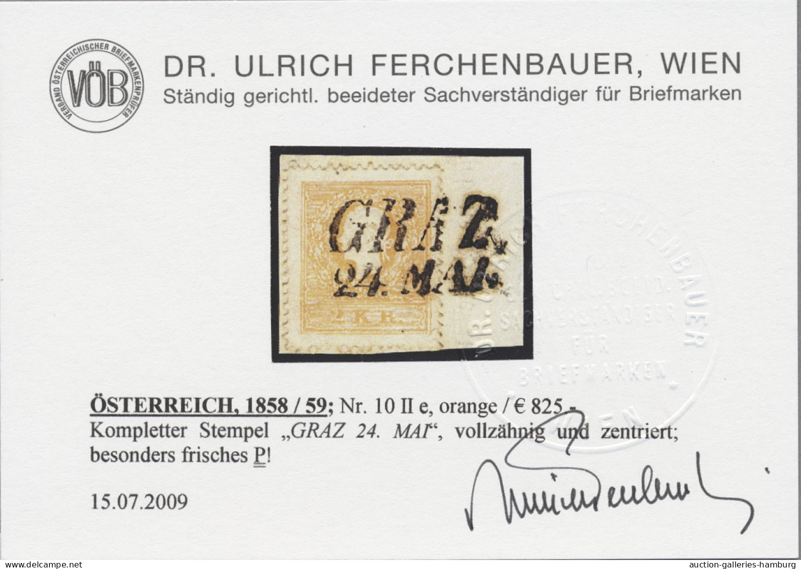 Österreich: 1858, 2 Kr Orange Auf Kab.Briefstück Mit Komplettem Stempel GRAZ 24. - Lettres & Documents