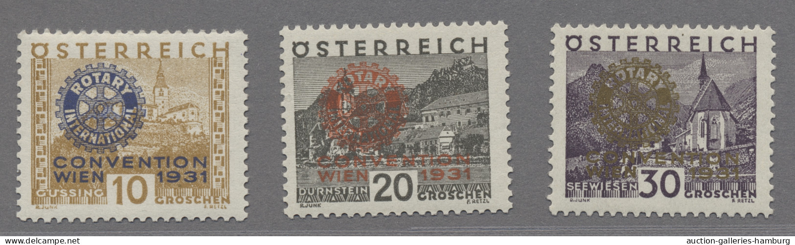 Österreich: 1931, "Rotary-Kongress" 6 Werte Komplett In Tadelloser Postfrischer - Unused Stamps