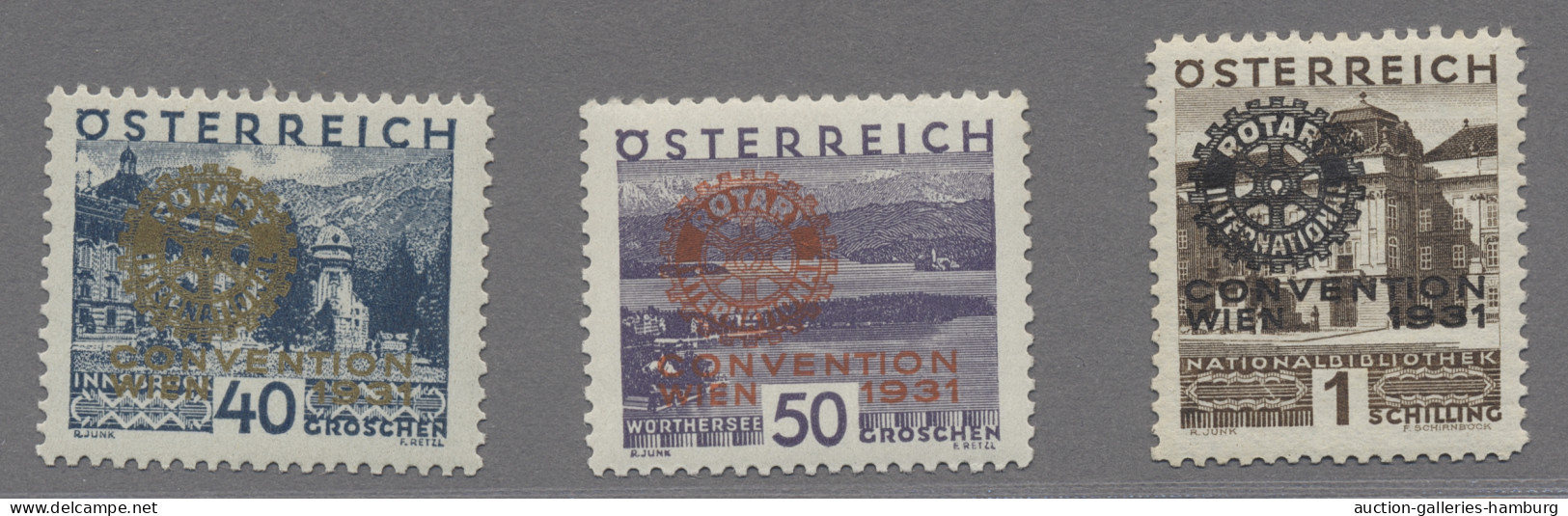 Österreich: 1931, "Rotary-Kongress" 6 Werte komplett in tadelloser postfrischer