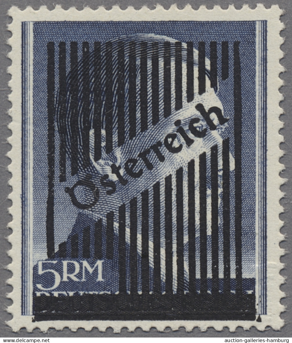 Österreich: 1945, III. Wiener Aushilsausgabe 2, 3 Und 5 RM Mit Plattenfehler "1. - Neufs