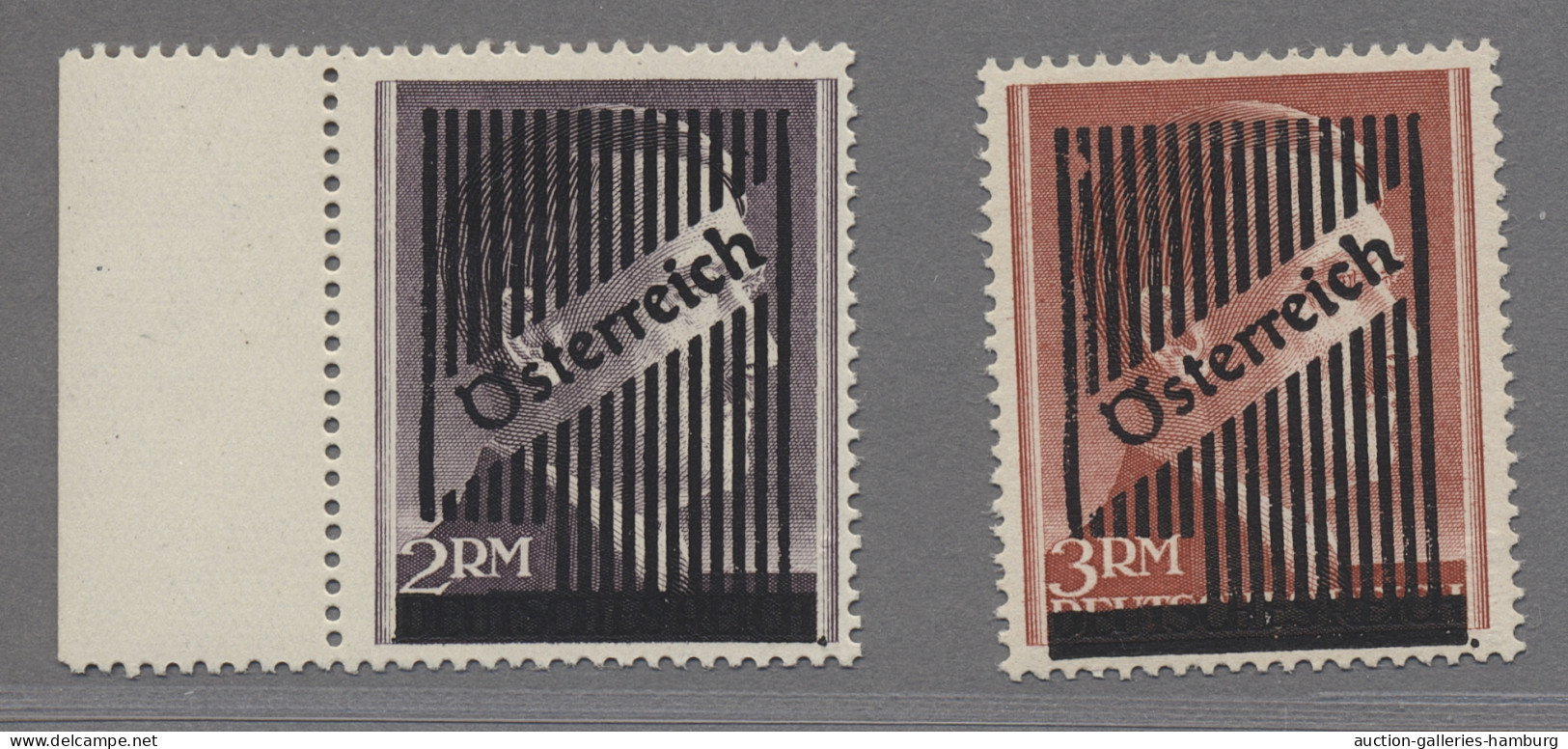 Österreich: 1945, III. Wiener Aushilsausgabe 2, 3 Und 5 RM Mit Plattenfehler "1. - Unused Stamps