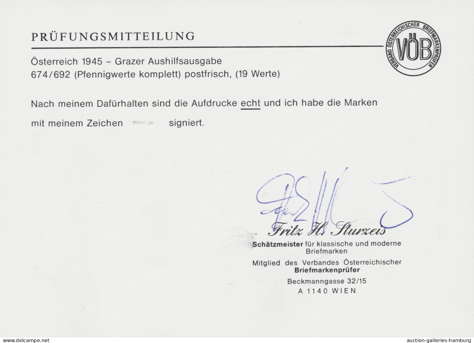 Österreich: 1945, Grazer Aushilfsausgabe 1 Bis 80 Pfg. Komplett, Jeweils Vom Obe - Nuevos