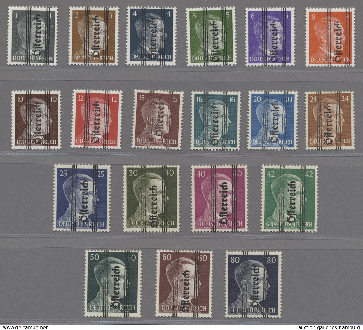 Österreich: 1945, Grazer Aushilfsausgabe 1 Bis 80 Pfg. Komplett, Jeweils Mit Auf - Unused Stamps