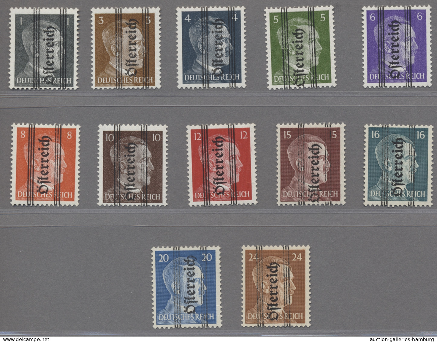 Österreich: 1945, Grazer Aushilfsausgabe 1 Bis 24 Pfg. Komplett, Jeweils Mit Auf - Unused Stamps