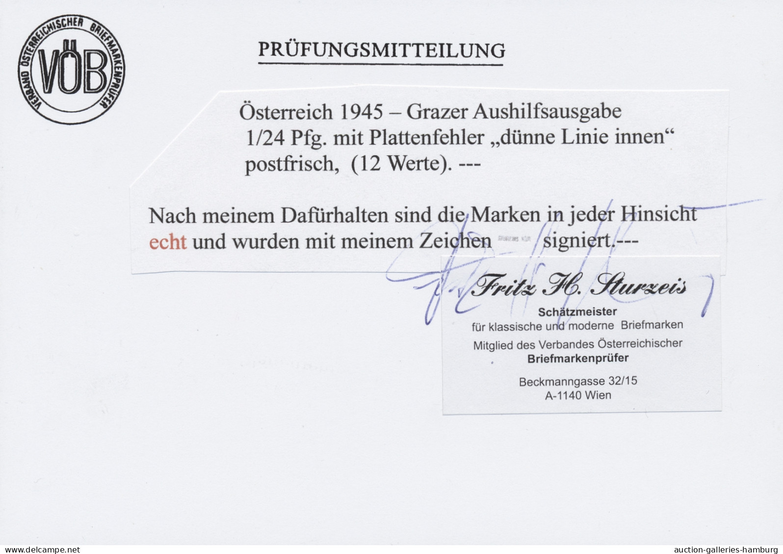 Österreich: 1945, Grazer Aushilfsausgabe 1 Bis 24 Pfg. Komplett, Jeweils Mit Auf - Unused Stamps