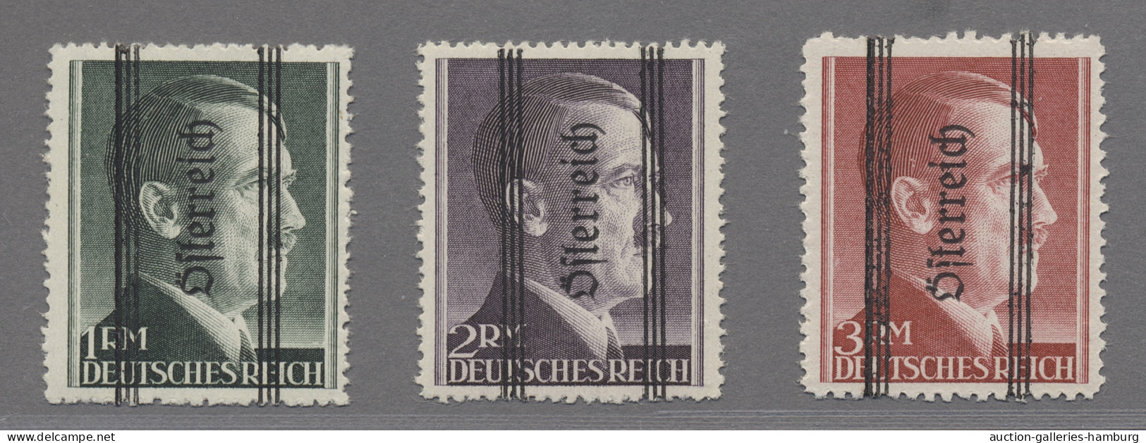 Österreich: 1945, Grazer Aushilfsausgabe 1, 2, 3 Und 5 RM Mit Magerem Aufdruck, - Nuevos