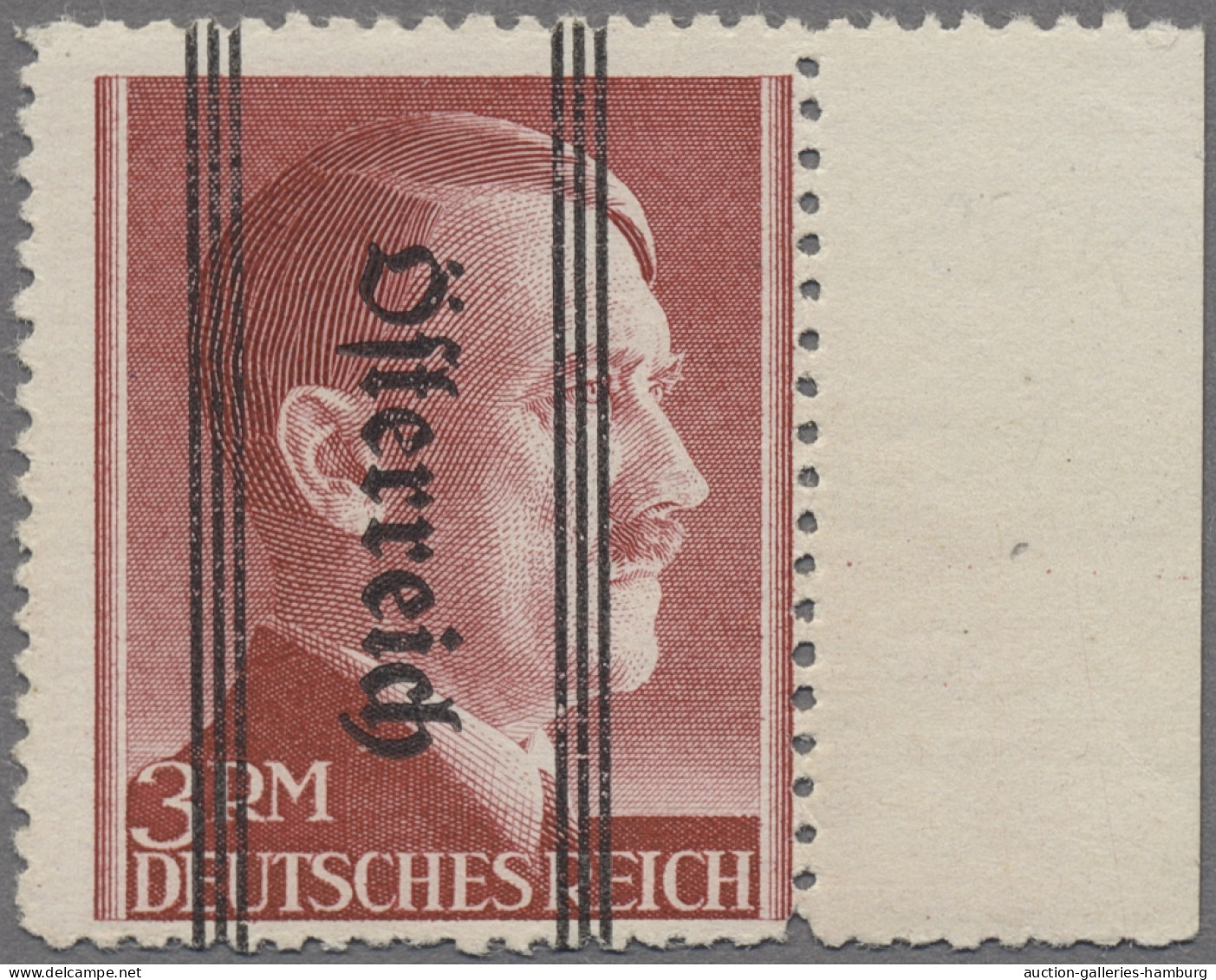 Österreich: 1945, Grazer Aushilfsausgabe 3 RM Mit Fettem Kopststehendem Aufdruck - Unused Stamps