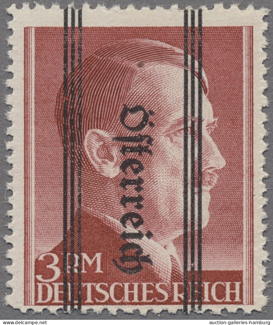 Österreich: 1945, Grazer Aushilfsausgabe 3 RM Mit Kopfstehendem Fettem Doppelauf - Unused Stamps