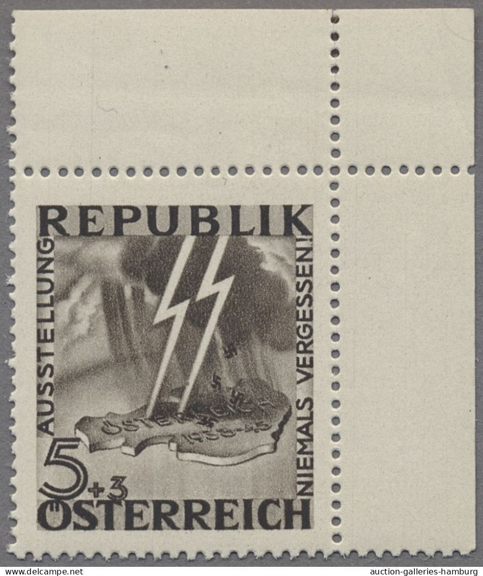 Österreich: 1946, "Blitz And Maske" Postfrisch, Mi.Nr. VI-VII, Beides Eckrandstü - Unused Stamps