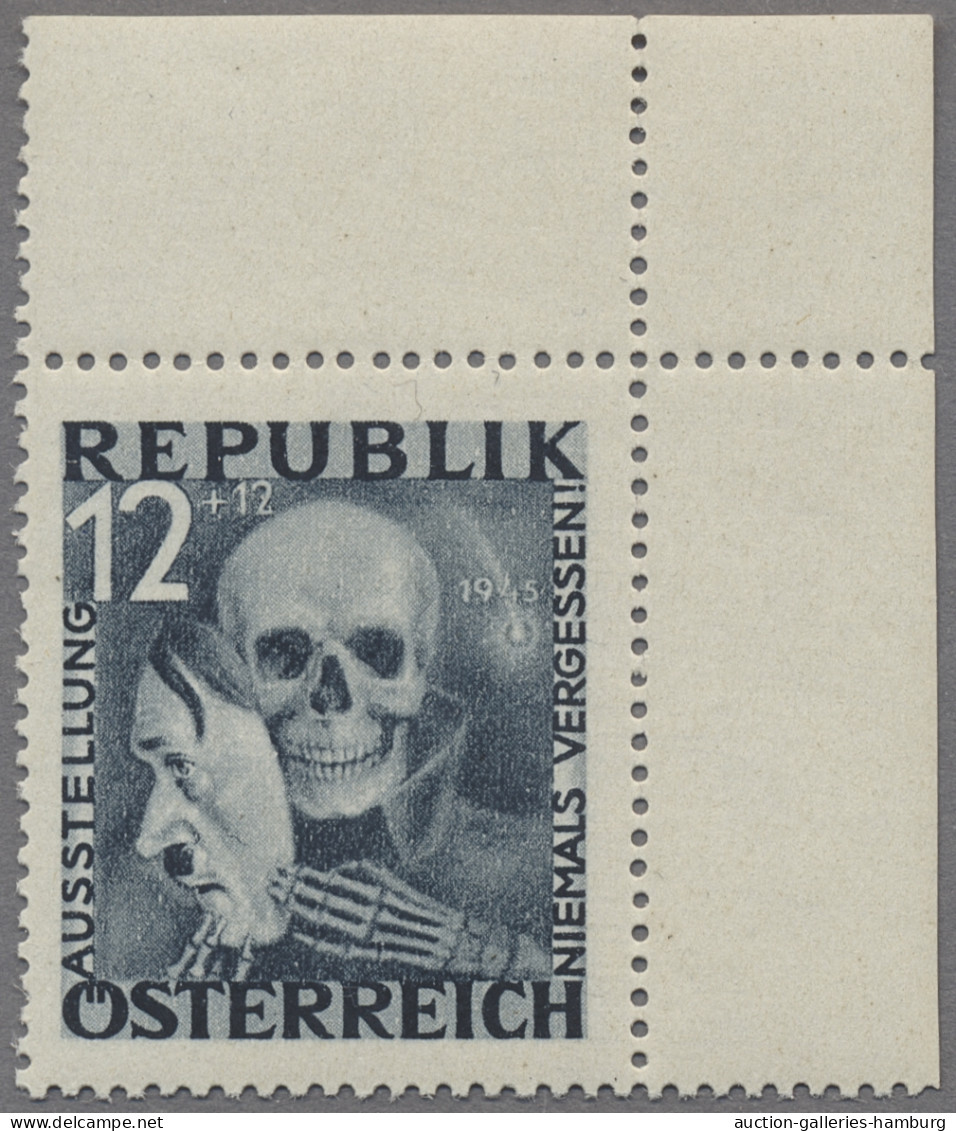 Österreich: 1946, "Blitz And Maske" Postfrisch, Mi.Nr. VI-VII, Beides Eckrandstü - Neufs