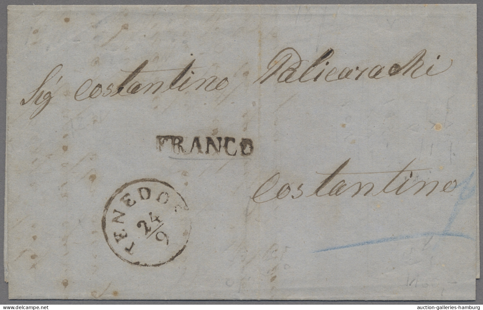 Österreichische Post In Der Levante: 1871, TENEDOS 24/9, Ekr Aud Nebenges. FRANC - Eastern Austria