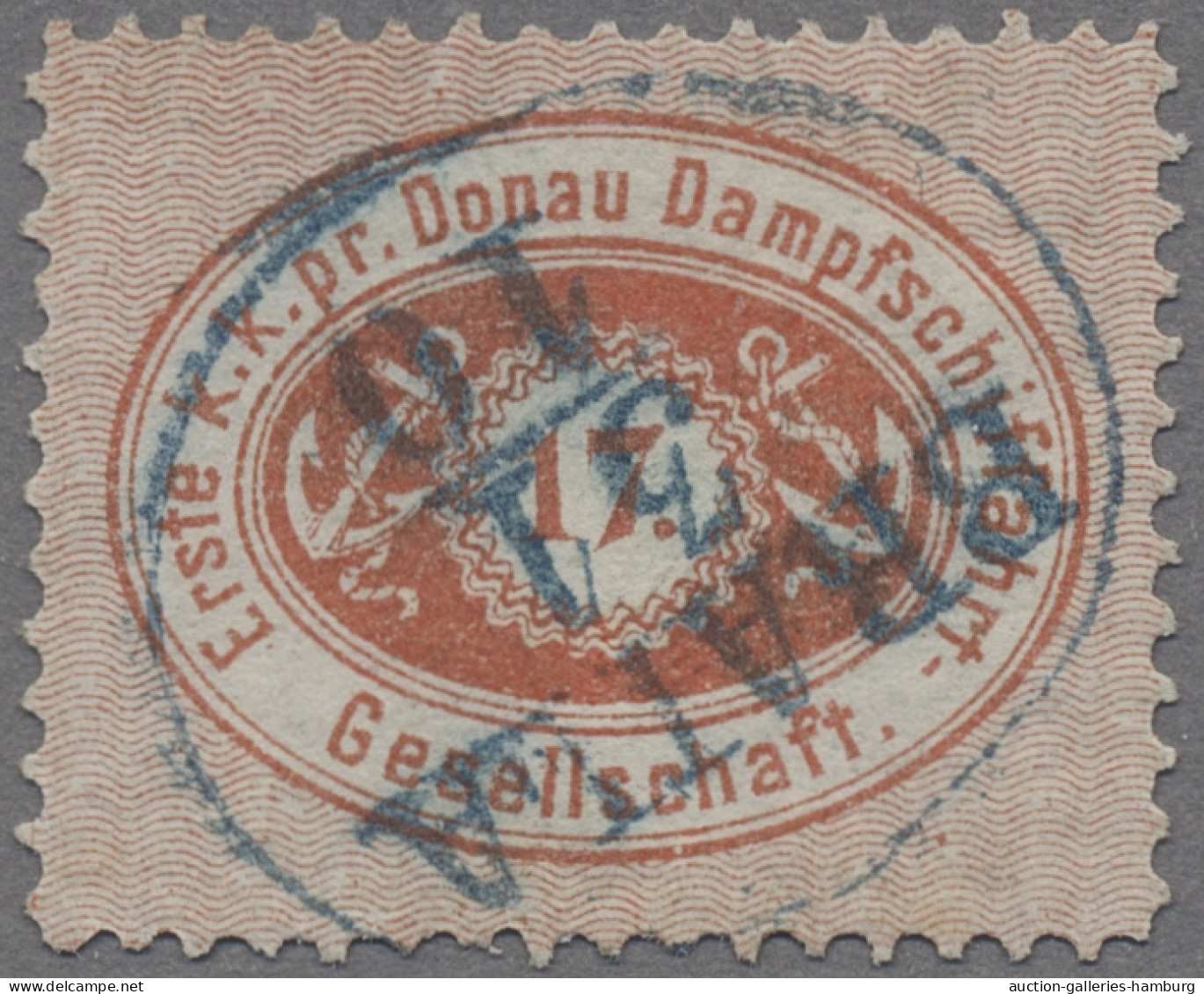 Österreich - Donau-Dampfschifffahrtsgesellschaft: 1866/67, 17 (Kr) Rot Mit Ovals - Autres