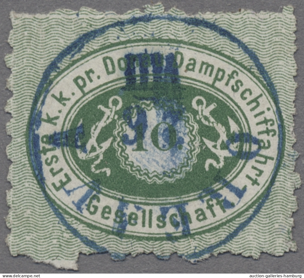 Österreich - Donau-Dampfschifffahrtsgesellschaft: 1878, 10 (Kr) Grün In Seltener - Autres