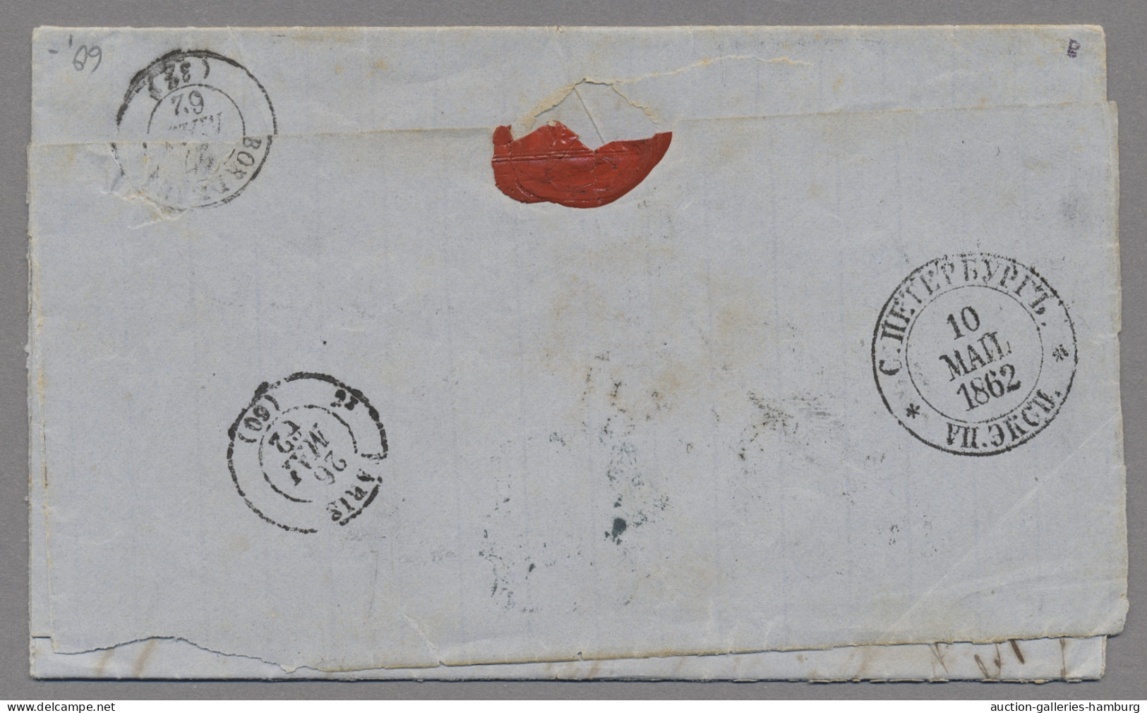 Russia -  Pre Adhesives  / Stampless Covers: 1862-1904, vier markenlose Briefe i