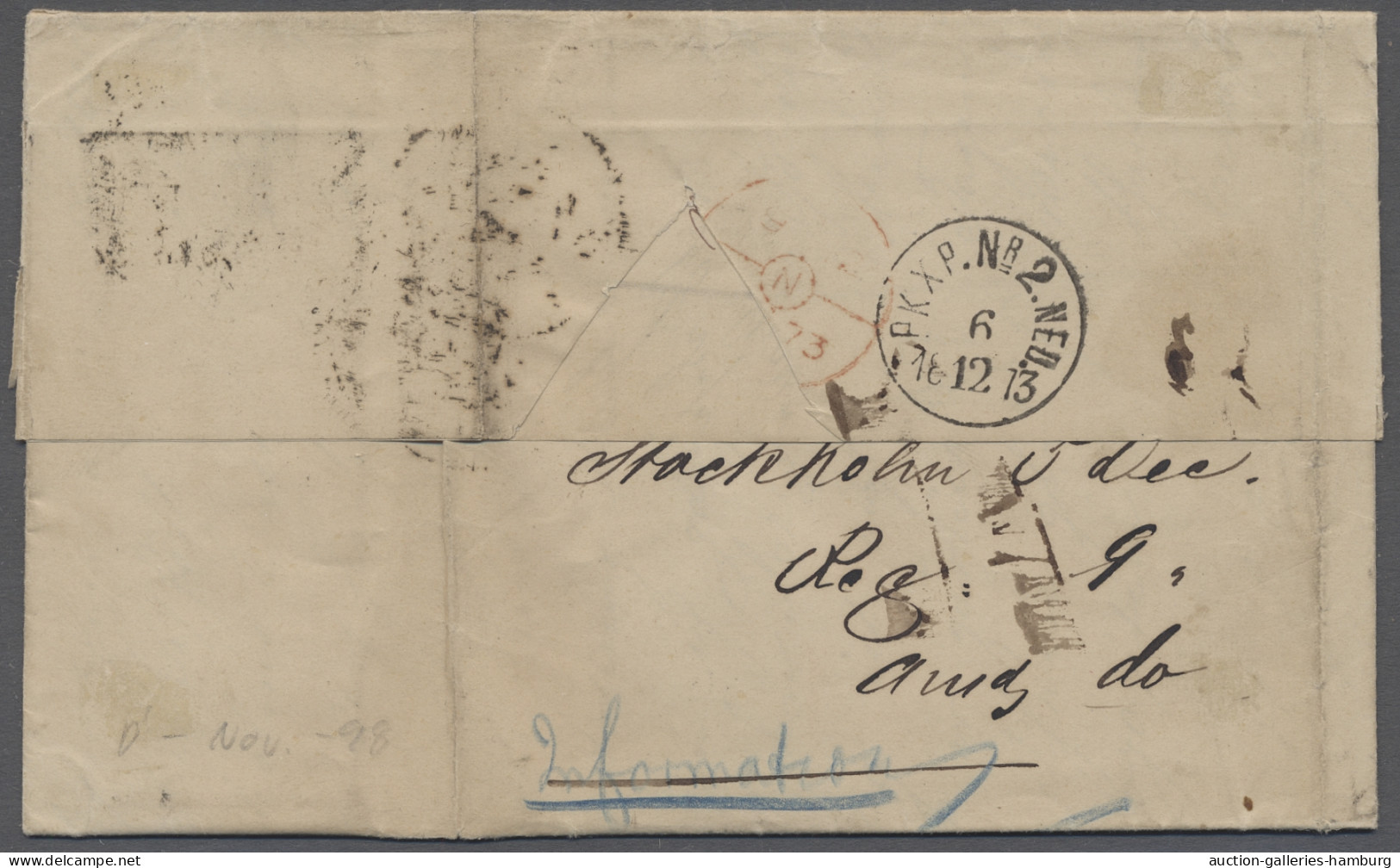 Sweden: 1873, Dec 5, Letter To England Bearing 12 Oere Numeral Perf 13 X3. The C - Cartas & Documentos