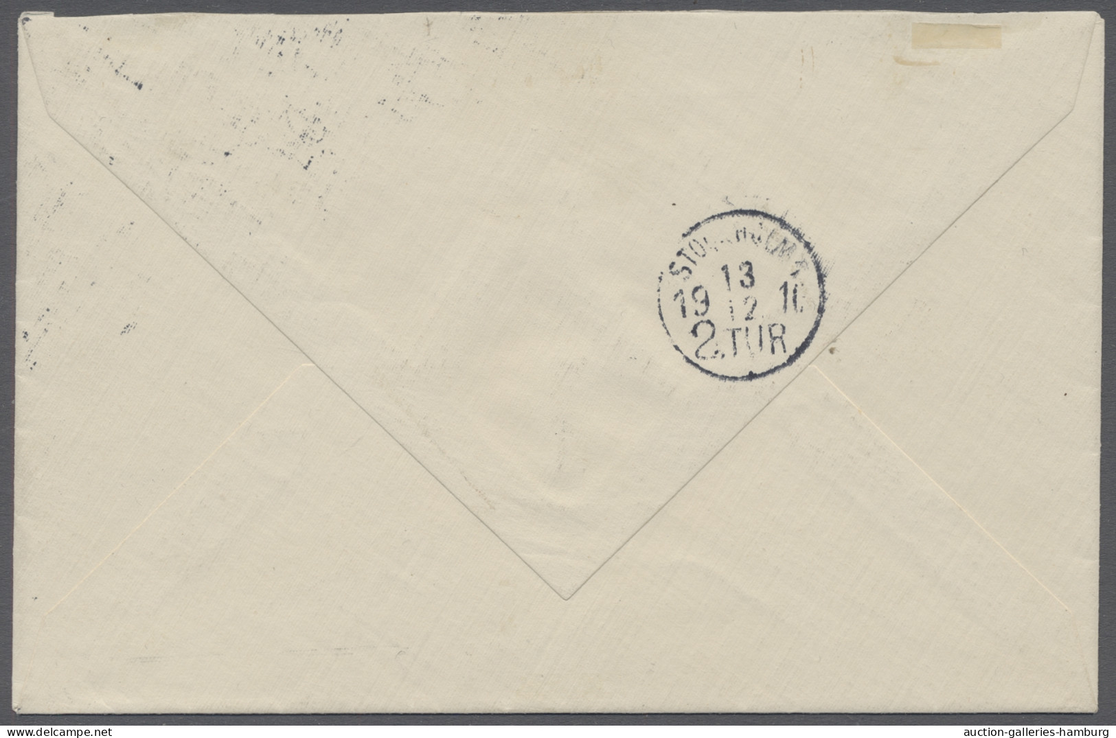 Sweden: 1916, Bi-coloured Numeral Type, 4 Oere Horizontal Pair IMPERFORATE Plus - Lettres & Documents