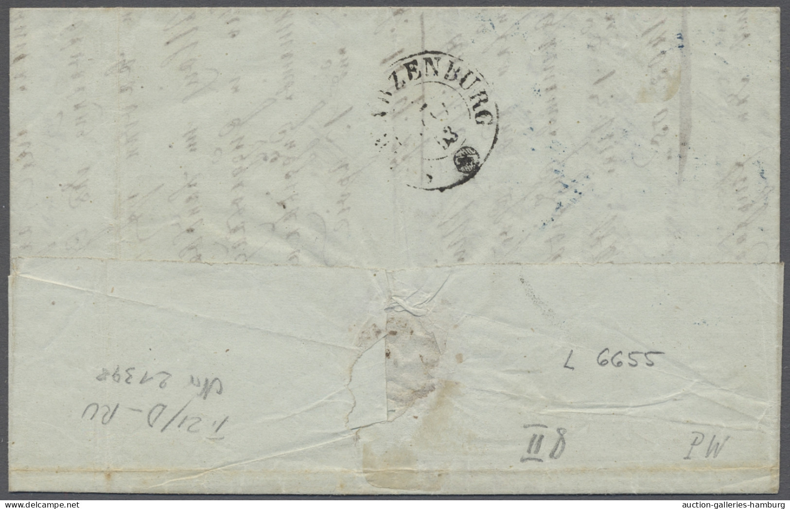 Schweiz: 1853, Rayon II Ohne Kreuzeinfassung, 10 Rp. Schwarz / Orangerot / Braun - Covers & Documents