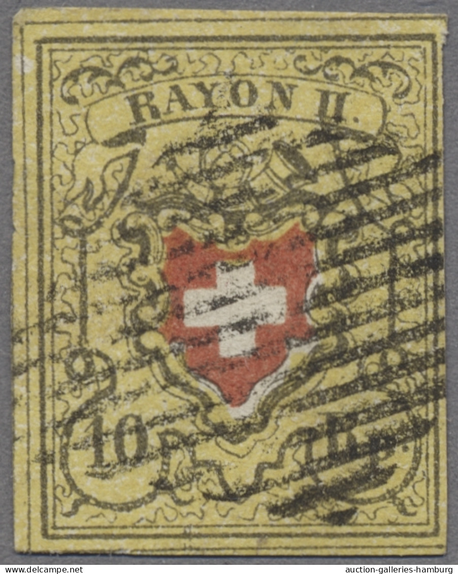 Schweiz: 1850-51, Rayon II 10 Rp. Und Rayon I 5 Rp. (diese Mit Deutlichen Spuren - Used Stamps