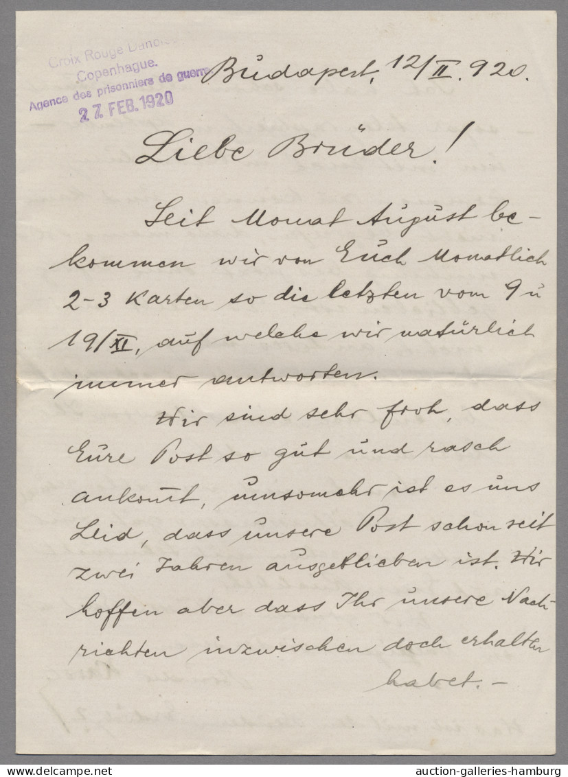 Hungary - Specialities: 1920, Kriegsgefangenenbrief Mit Inhalt Von Budapest über - Otros