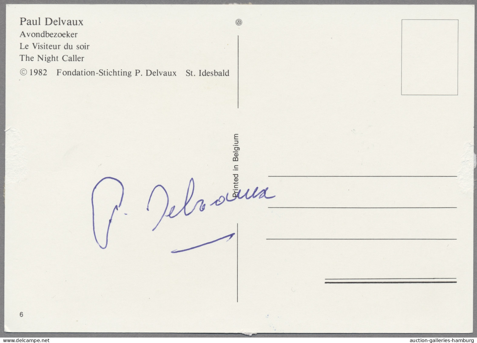 Autographen: DELVAUX, PAUL (1897-1994), Bedeutender Belgischer Maler Des Surreal - Other & Unclassified