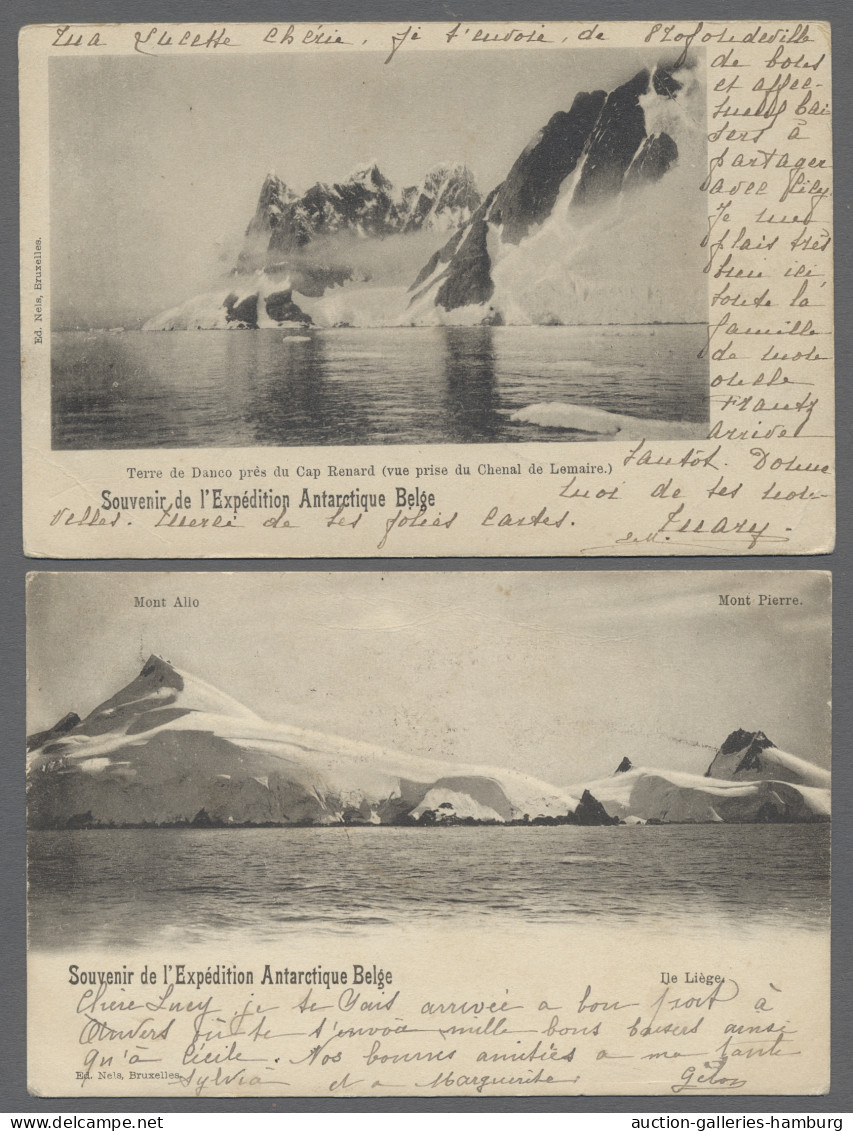 Thematics: Antarctic: 1900, Belgian Antarctic Expedition, Four Different Postal - Otros