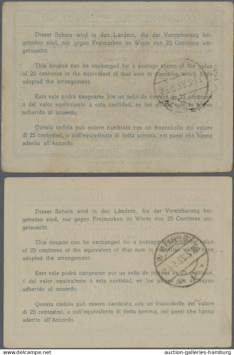 International Reply Coupons: 1922, Vier Internationale Antwortscheine, Alle Mit - Autres