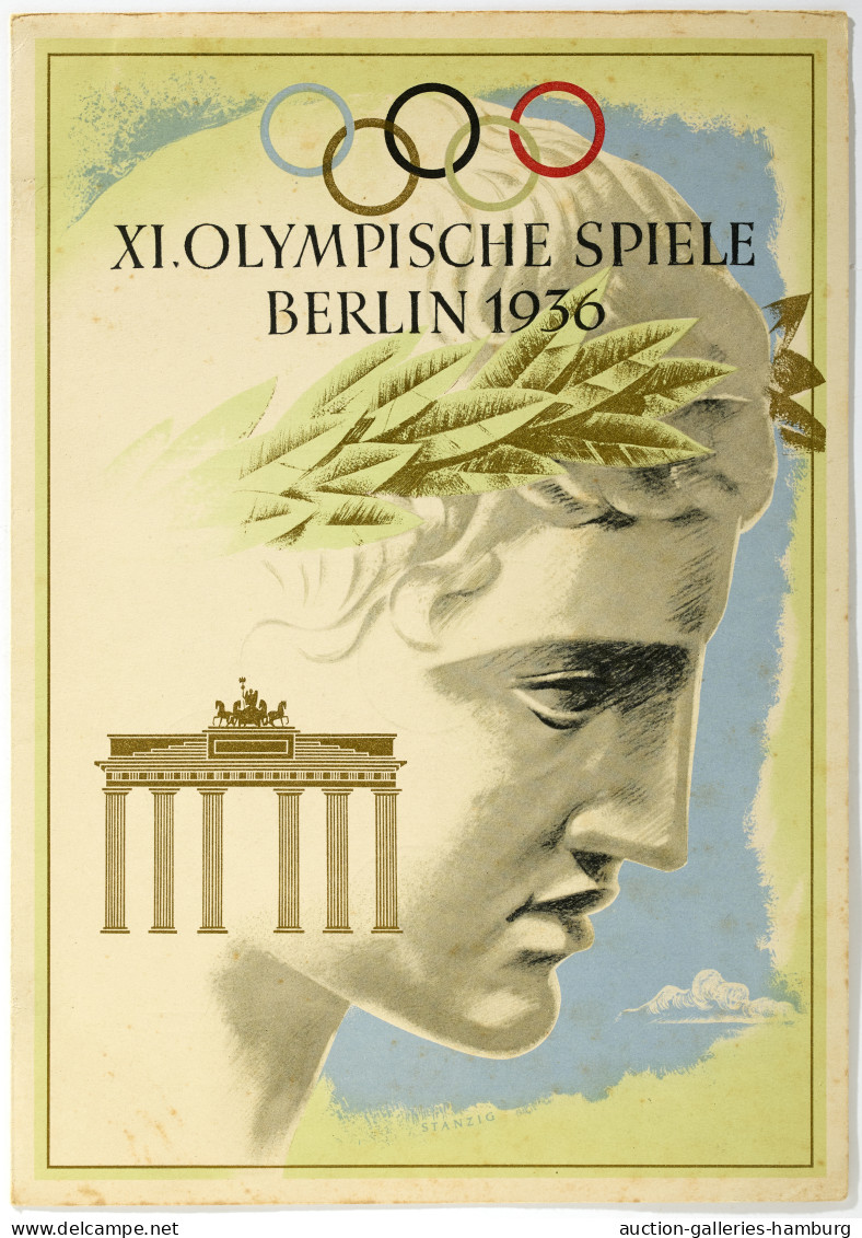 Thematics: Olympic Games: 1936, OLYMPIA BERLIN, Zwei Vollständige Schmucktelegra - Otros & Sin Clasificación