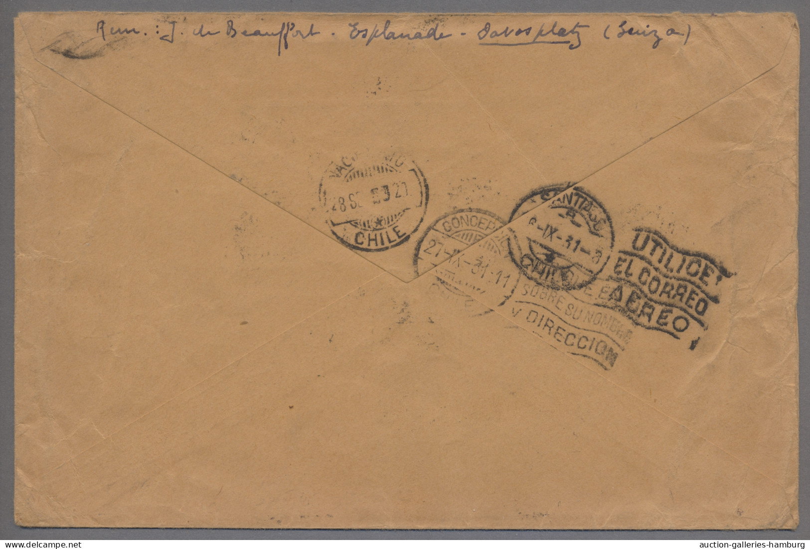 Zeppelin Mail - Overseas: 1931, 2. SÜDAMERIKAFAHRT - Größerer Umschlag Mit Siebe - Zeppelines
